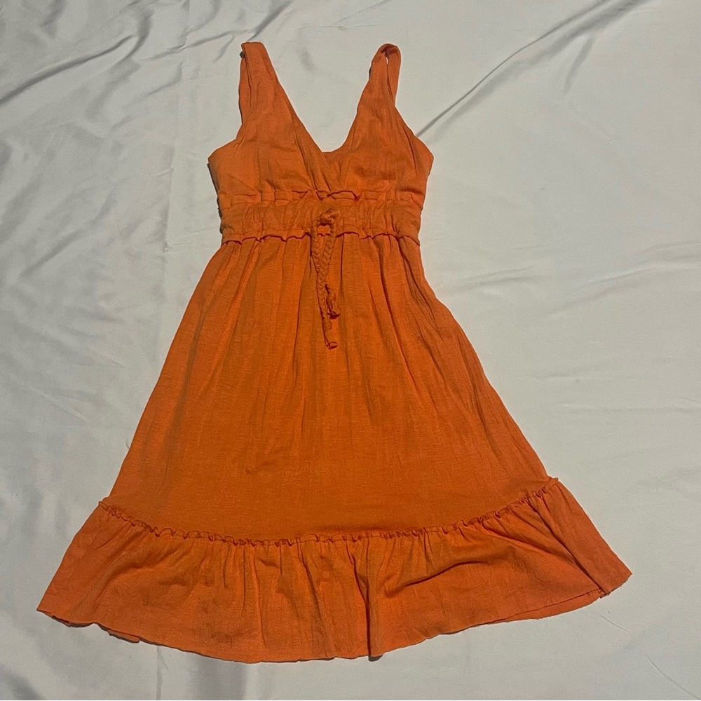 Orange Sleeveless Mini Dress - Size XXS
